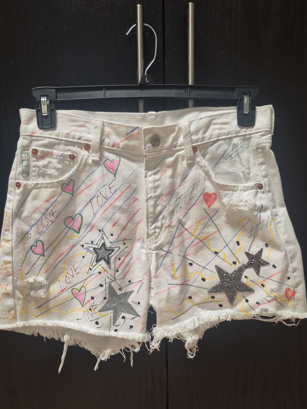 White Denim Shorts Sz 27
